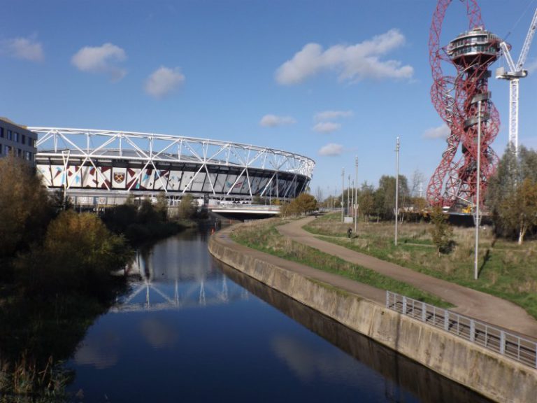 Flooding in Pudding Mill Lane The Lea Valley Walk by Leigh Hatts